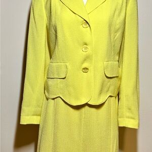 Yellow Harve Bernard Skirt Suit